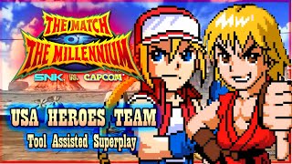 【TAS】SNK VS CAPCOM MATCH OF THE MILLENNIUM (NGP) - USA HEROES TEAM -KEN MASTERS\TERRY BOGARD