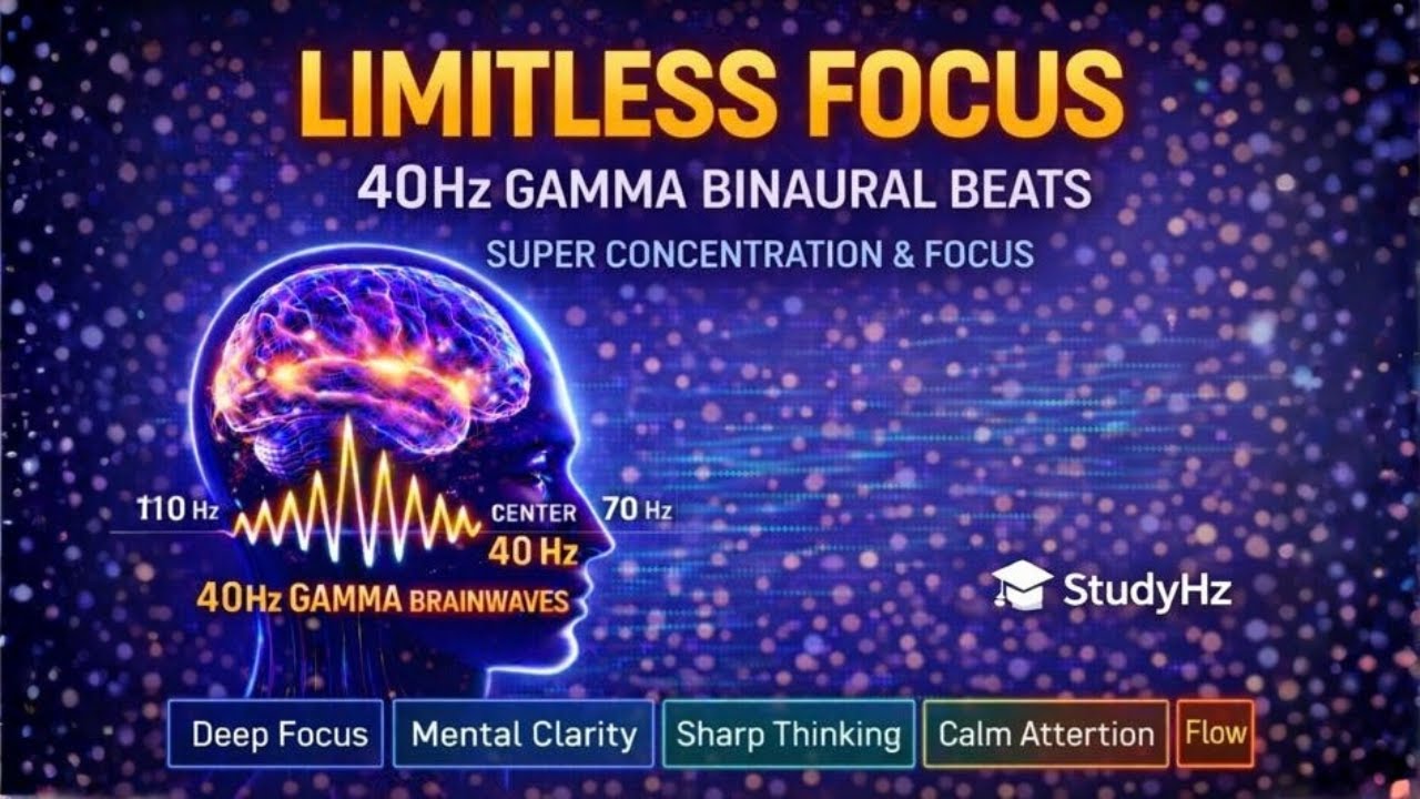 Limitless Study Limitless Focus | 40Hz Gamma Binaural Beats for Super Concentration ...