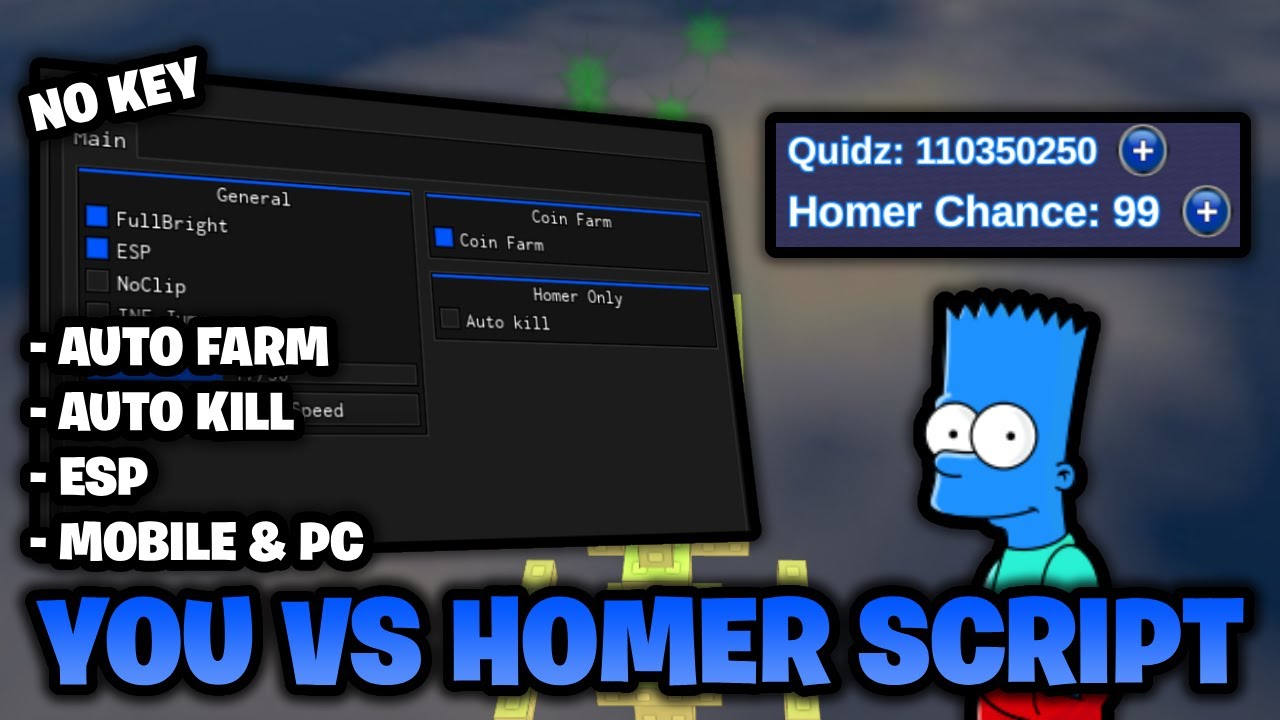*БЕЗ КЛЮЧА* 🔑 Ты против Гомера – Автоматическое фарм, автоматическое убийство, ESP и многое друго...