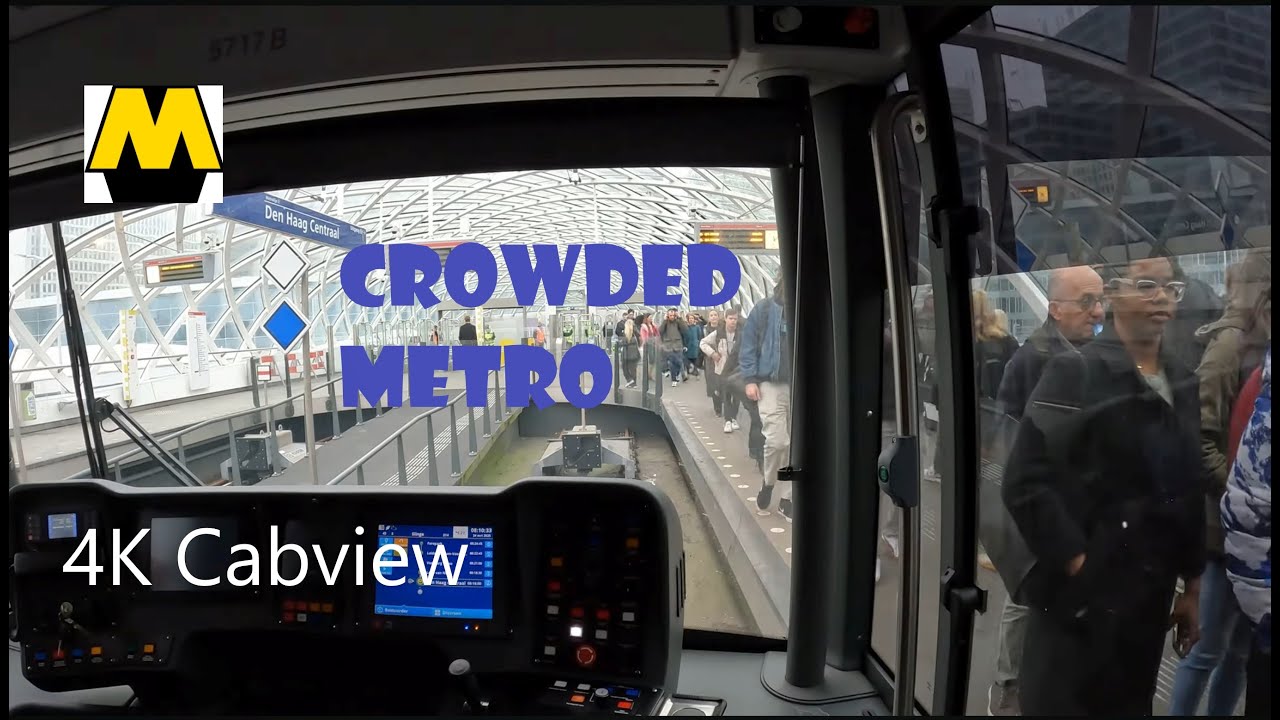 Crowded Metro|Full Circle Line E| Rotterdam-The Hague|From&To Depot Included|4K Cabview