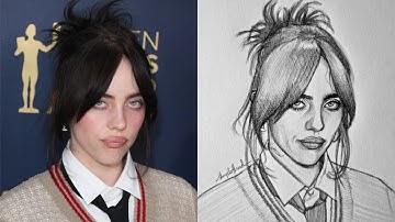 How to Draw Billie Eilish || Beginner