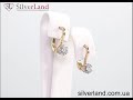 Золотые серьги с бриллиантами классика F72028 в SilverLand.com.ua