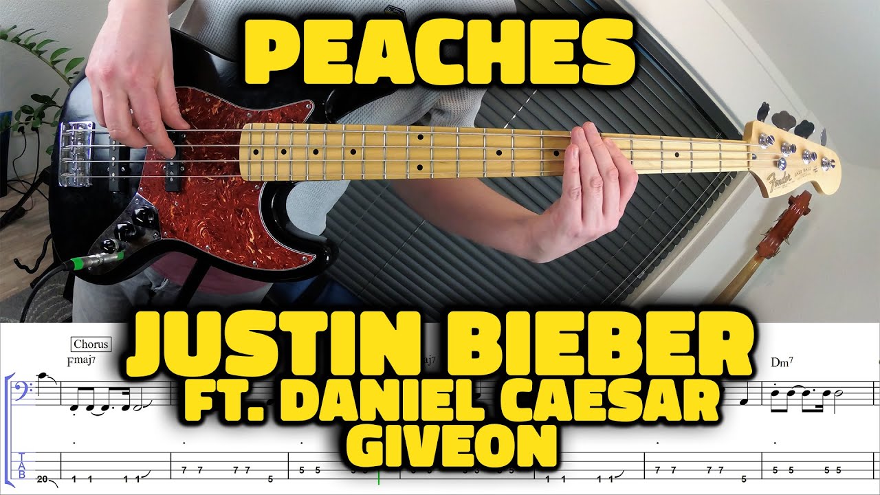 Justin Bieber ft. Daniel Caesar, Giveon Peaches Bass Line Score