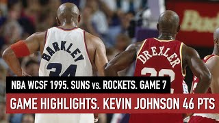 Throwback NBA West Semi Finals 1995, Suns vs Rockets Game 7 Full Highlights. Kevin Johnson 46 HD screenshot 2