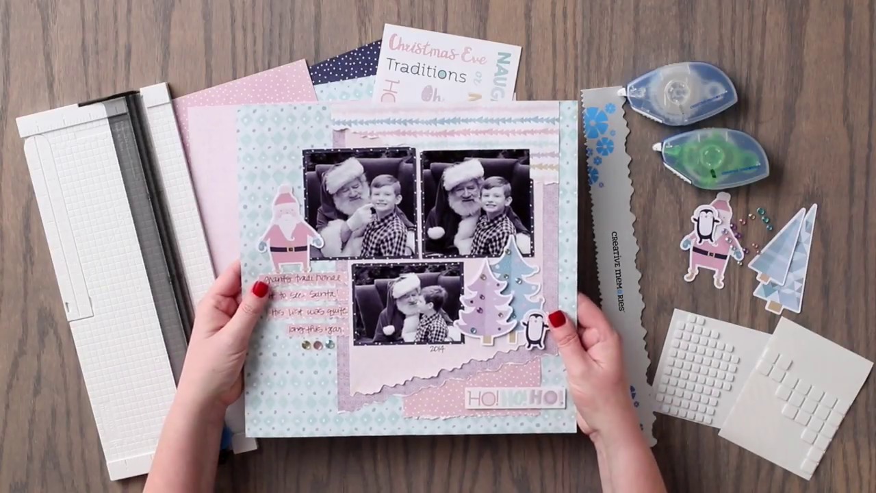 Tearing Tool Scrapbook Layout using the Sugarplum Collection by