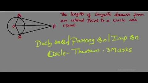 Fifth day  question in english |passing question|important question on circle |3 mark theorem