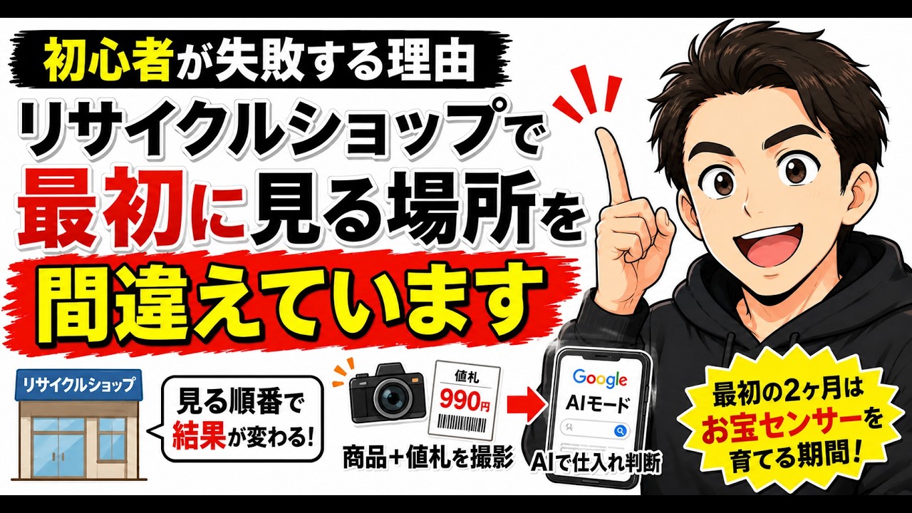 【初心者が失敗する理由】リサイクルショップで最初に見る場所を間違えています