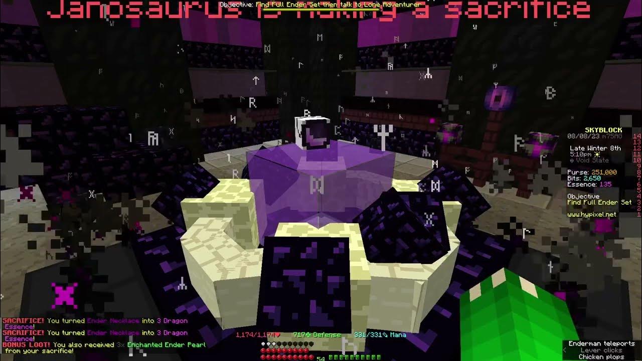 sacrifizing 4 ender necklace I hypixel skyblock not Ironman YouTube