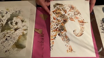 Using Brusho pigments  and an Elephant stencil..... with a twist!