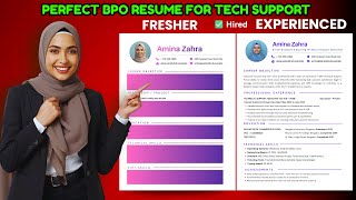 How to Make a Resume for Technical Support Job | BPO Resume Format for Freshers & Experienced
