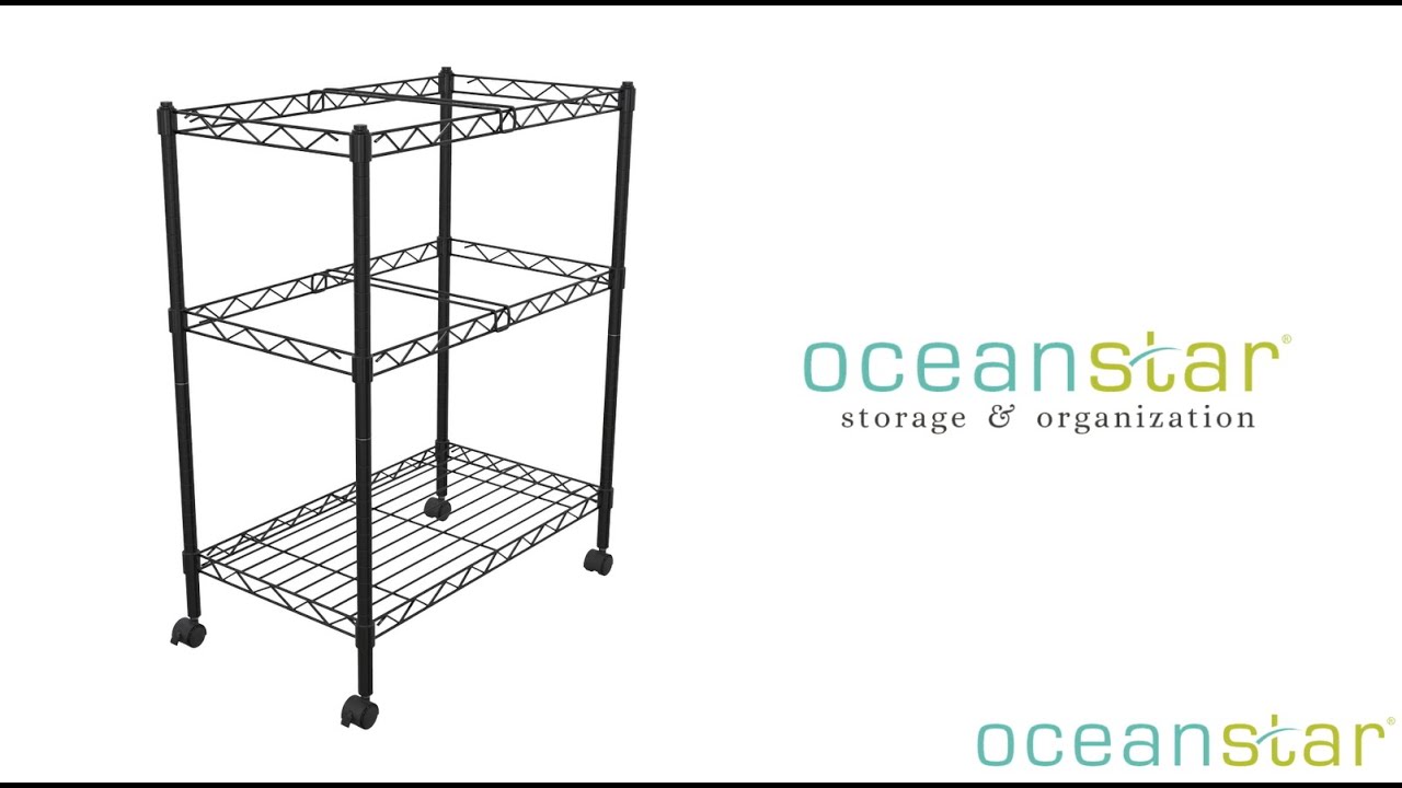 Oceanstar Portable 2Tier Metal Rolling File Cart 2MRC1507, Black YouTube