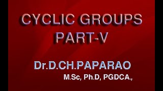 Cyclic Groups - V PPT Video