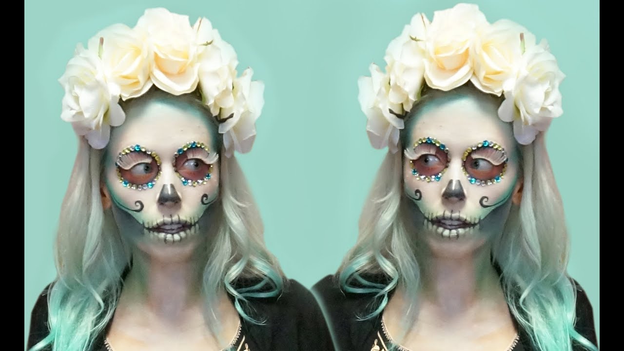 Easy Sugar Skull Makeup Tutorial Superholly YouTube