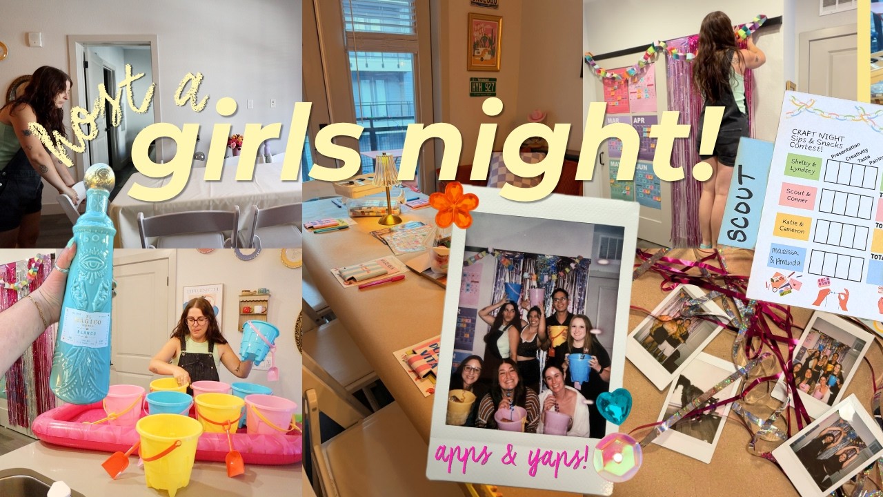 I'm Hosting GIRLS NIGHT! 🎨 apps + yaps + craft night || food, drinks, decor, set-up for hosting