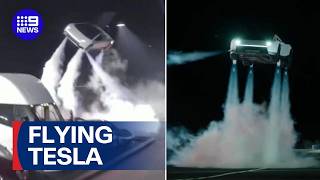 Tesla unveils upcoming flying driverless sports car model | 9 News Australia