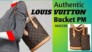 Authentic LOUIS VUITTON Petit Bucket PM Monogram Canvas M42238