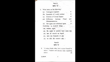 B.com 3rd Sem || Business Law || 2019 Question Paper