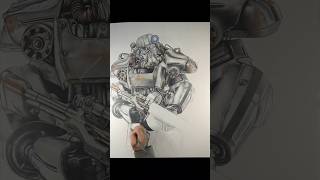 Realistic Fallout Video Game Power Armor Drawing Time Lapse #fallout #drawing #gamer #art #realism