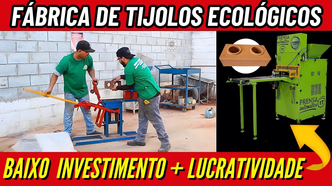 Como Montar Uma Fábrica de TIJOLOS ECOLÓGICOS / Com BAIXO INVESTIMENTO ...
