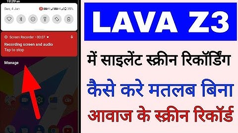 lava z3 me silent screen recording kaise kare।lava z3 me Bina sound ke screen record kaise kare
