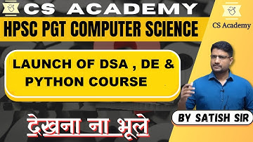 LAUNCH OF DSA DE AND PYTHON COURSE