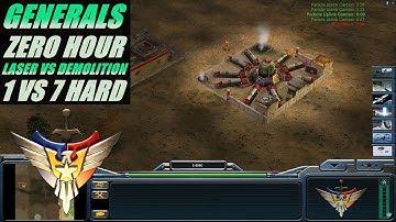 C&C Generals Zero Hour 1 vs 7 Hard armies USA Laser VS GLA Demolition ( Twilight Flame )