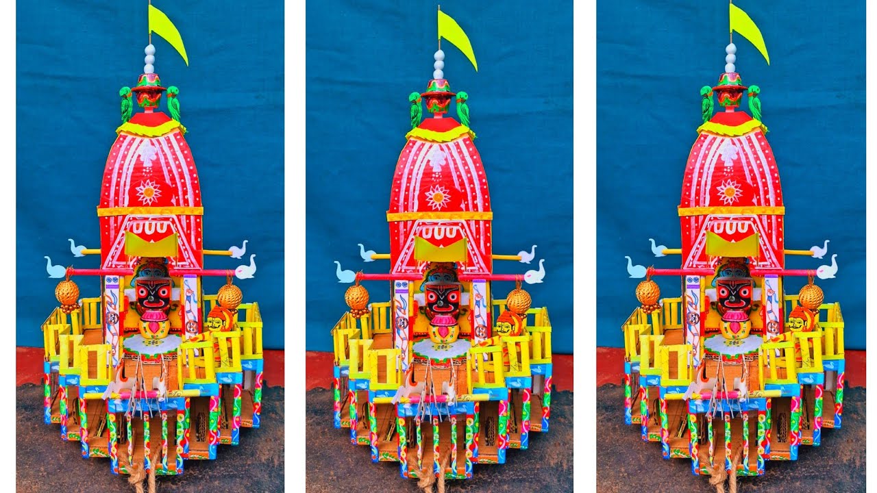 Making Puri Rath How to make a puri mini rath | puri jagannath rath making | cardboard ...