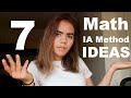 7 IB Math IA Method Ideas!!!