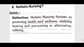 Fundamental of nursing theory classes HOLISTIC NURSING IMP FOR Gnm bsc post basic nursing