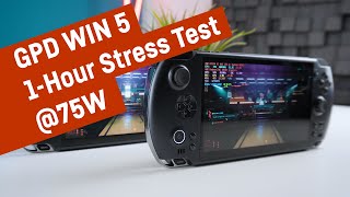 GPD WIN 5 // 1-Hour Stress Test @75W // Ryzen AI Max+ 395