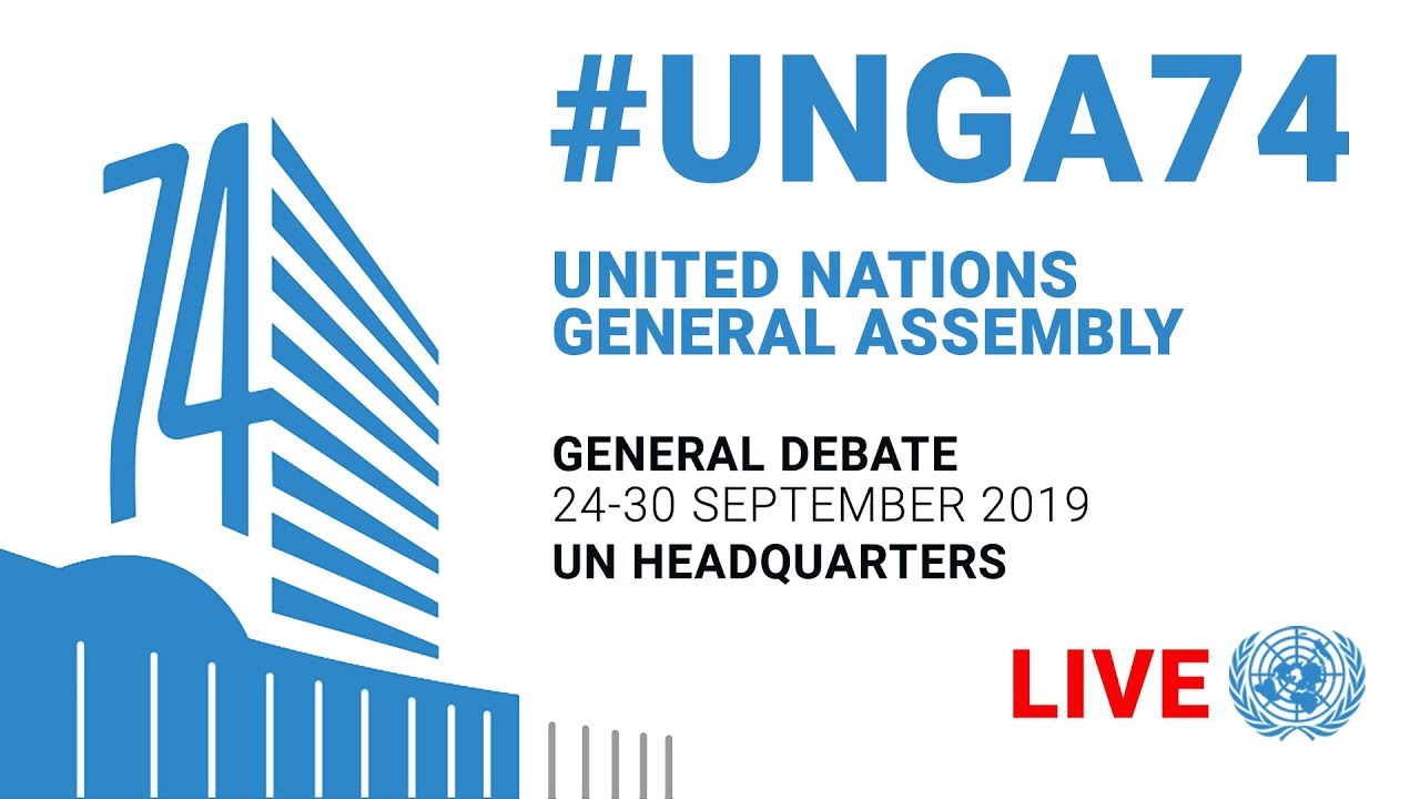 Resultado de imagem para General Debate Live - 24 September 2019 (UN Chief, Trump, Macron, Johnson & More)