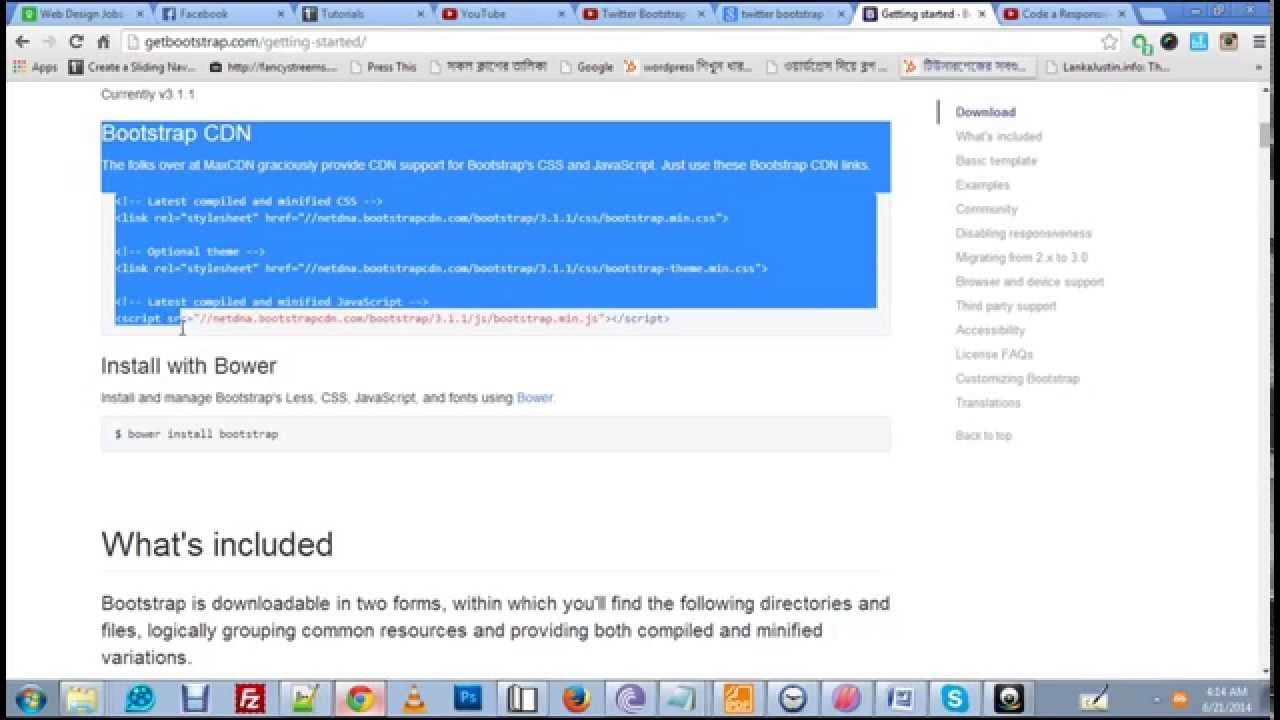 twitter bootstrap lesson1 - YouTube