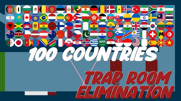 100 Countries Escape Trap Room Elimination Marble Race in Algodoo
