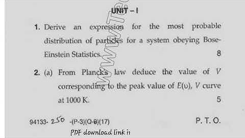 BSc Physics Hons 6th Sem Statistical Physics Question Paper