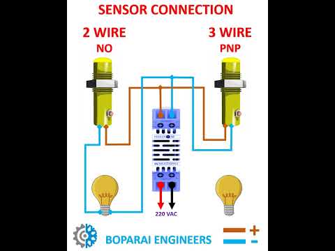 SENSOR CONNECTION 2 WIRE VS 3 WIRE #sensor #automation #engineering #electrical #electronics #pnp
