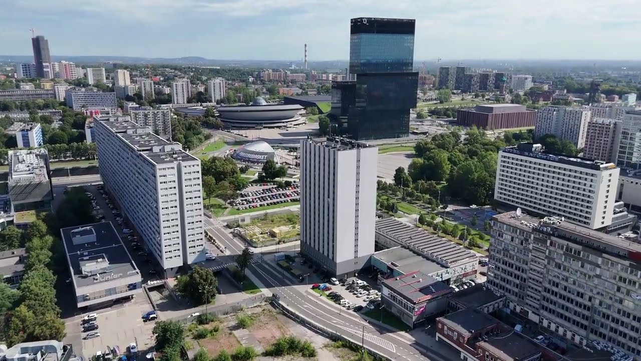 08.08.2025.  🇵🇱KATOWICE - CENTRUM MIASTA Z DRONA 4K 60fps 