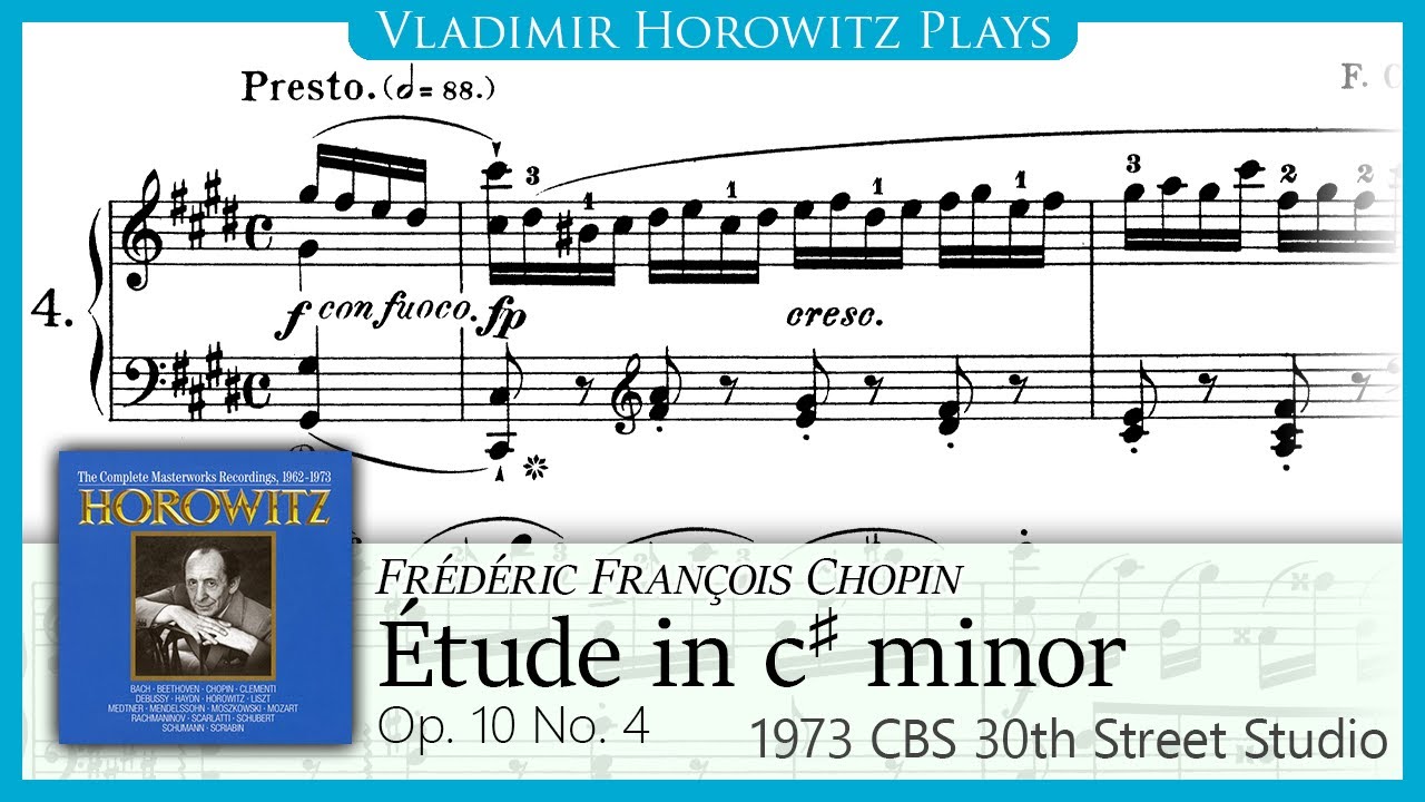 Chopin Etude Op 10 No 4 Chopin: Étude Op. 10 No. 4 [Horowitz 1973] - YouTube
