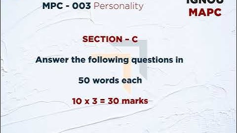 Personality Theories & Assessment - MPC003 - Assignment Motivator - 2020 - 2021