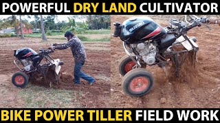 BIKE POWER TILLER | Powerful DRY LAND Cultivator | Motorcycle Power Tiller