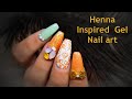 How To: Henna Inspired Gel Nails| shattered mylar &amp; swarovski crystal cluster