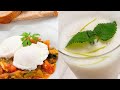 Huevos escalfados con pisto - Sorbete de limón al txakoli - Cocina Abierta de Karlos Arguiñano