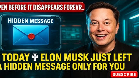 today ✝️elon musk just left a hidden message only for you – open before it disappears forever..