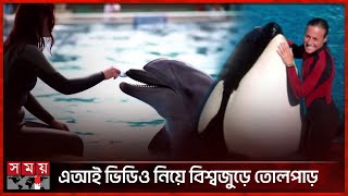 প্রশিক্ষক জেসিকাকে খেয়ে ফেলে ডলফিন, ভিডিওটি কি সত্য? | Jessica | Dolphin | Fake News | AI | Somoy TV screenshot 5