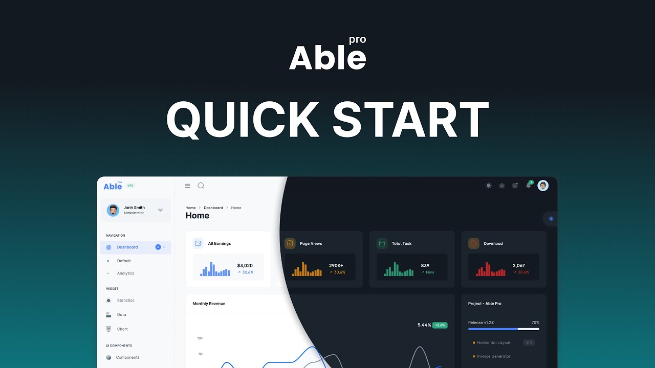 Quick Start Installation | Able Pro React Material-UI Dashboard ...