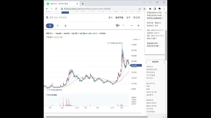 042600새로닉스 주가 전망 및 차트 분석