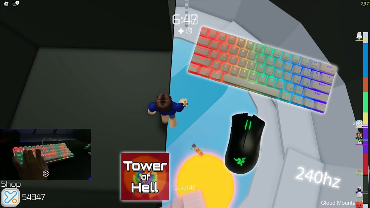 RK61 ASMR Keyboard Roblox Tower Of Hell Gameplay #40, 4K 240FPS
