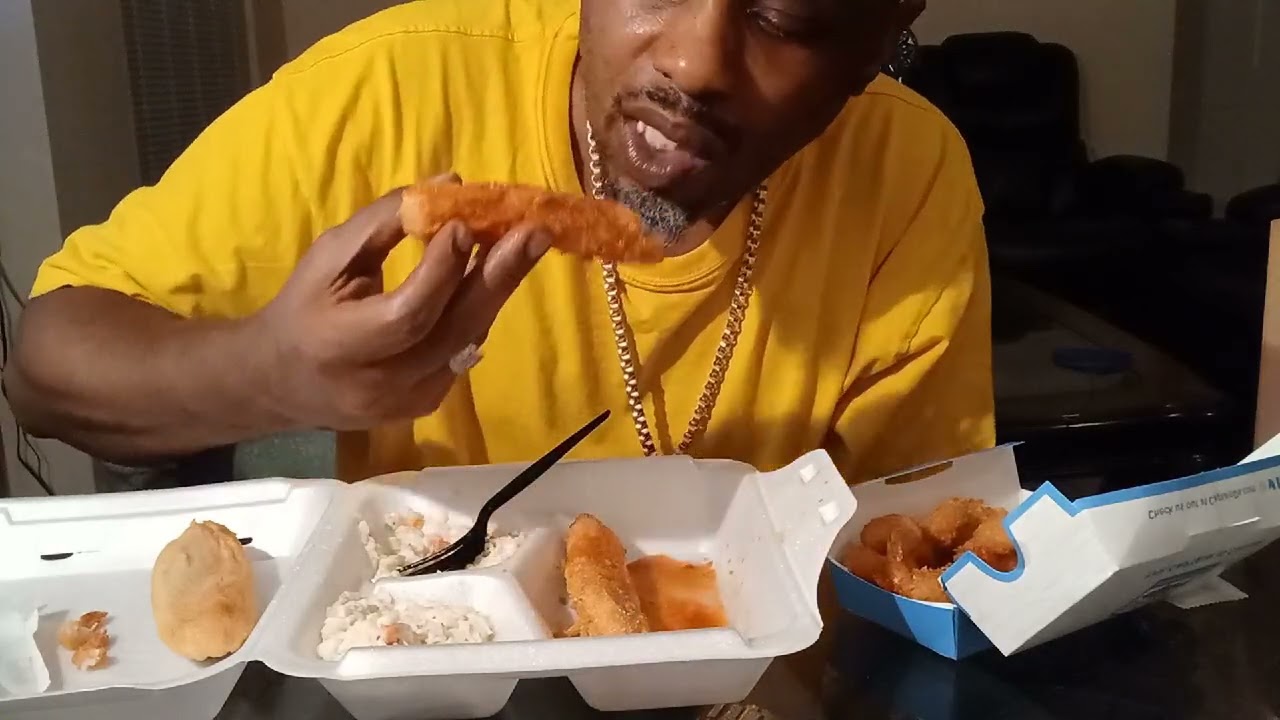 Captain D's 3 piece country fried fish with coleslaw and fried butterfly shrimp YouTube