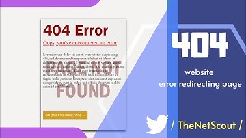 Build a simple 404 ERROR Page with HTML & CSS