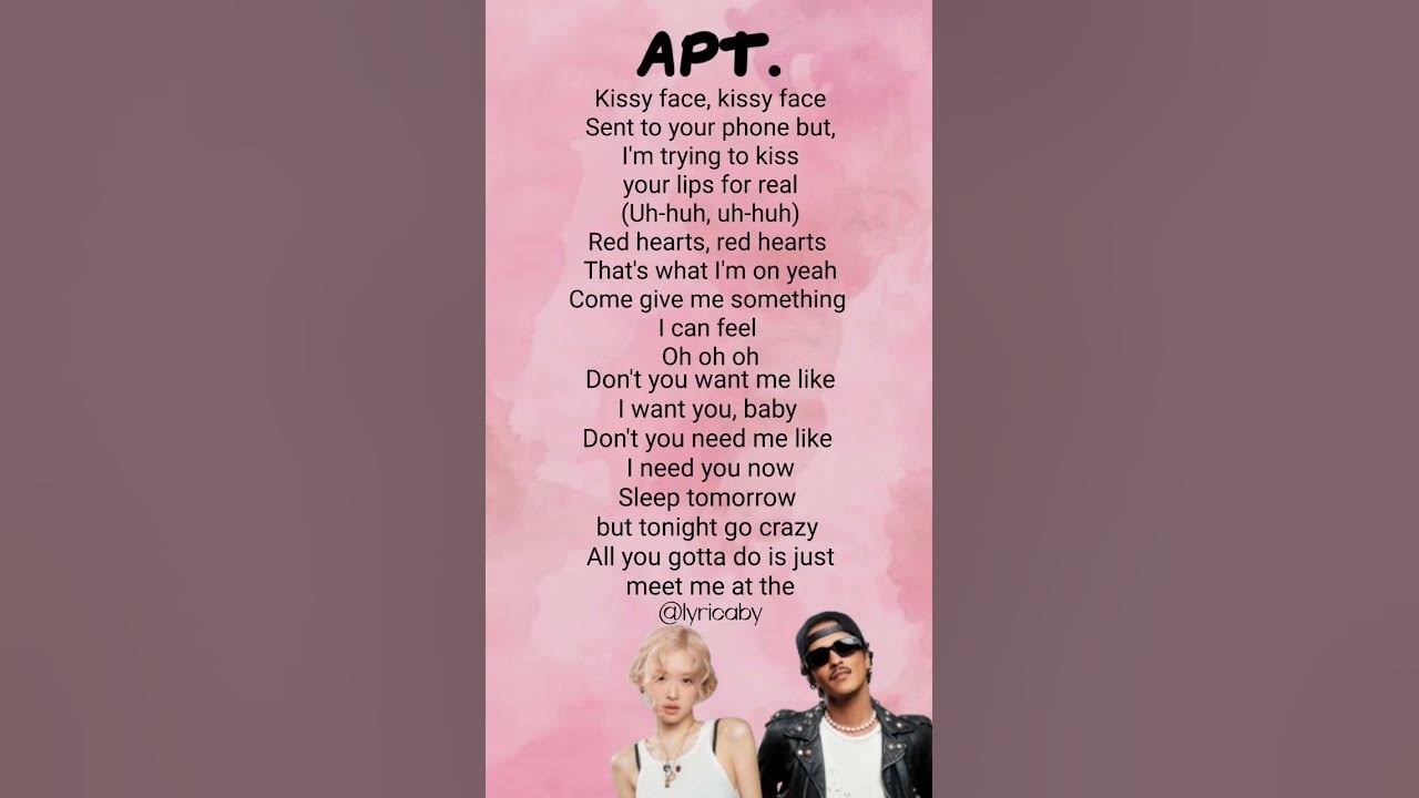 APT.(lyrics) - Rosé and Bruno Mars #apt #rosé #brunomars #lyrics