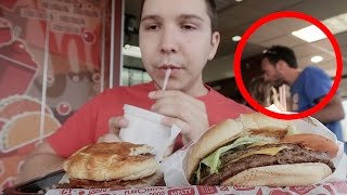 Caught On Camera: Almost Stabbed At Jack In The Box (Not For Kids)